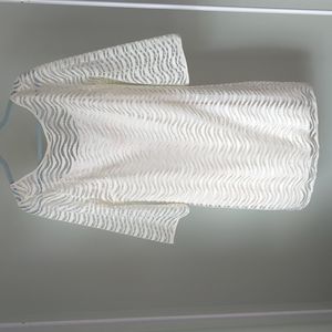 Lilly Pulitzer Topanga Wavy Knit Lace Dress - Cameo White (Cream) - sz Large